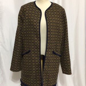 Carolina Belle Navy and Gold Duster Jacket L